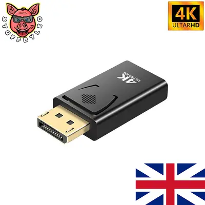 Display Port DP Male To HDMI Female Adapter Converter For 4K HD 1080P HDTV PC UK • £3.29