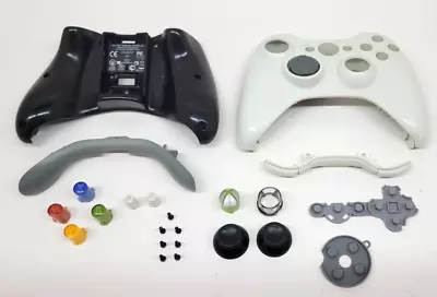 Official Xbox 360 Replacement Buttons & Controller Shell: Black/White Model 1403 • $12.95