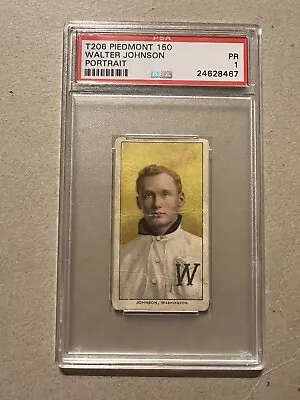 1909-1911 T206 Walter Johnson Portrait Piedmont 150 Psa 1 Washington Hof Wajo • $1899.99