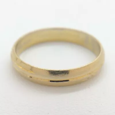 Sterling Silver Gold Vermeil Milor Italy Thin Band Ring Vintage - Size 9 • $2.99