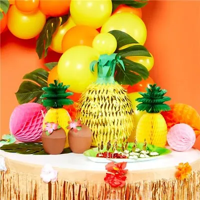 £3.19 • Buy Hawaiian Tropical Luau Honeycomb Pineapple Tablescape  Party Decoration 
