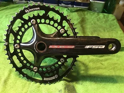 Fsa Sl-k Light Carbon Crankset With Rotor 50/39 Q-rings Used. • £180