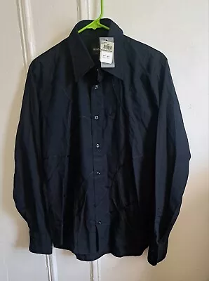 HUGO BOSS Men Shirt Black Long Sleeve Casual Button Down MEDIUM SLIM FIT $100.99 • $42