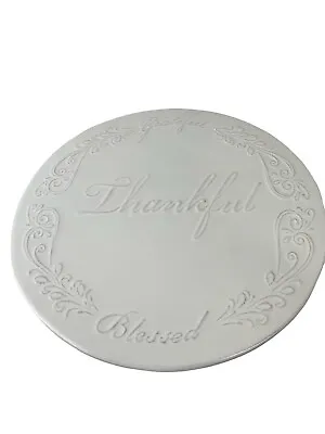 NEW Pedestal CAKE/PIE STAND “THANKFUL GRATEFUL BLESSED”  11¼  By DIVINITY • $40