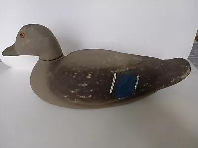 Vintage 1946 Victor Veri-Lite Fiber Mache Mallard Hen Duck Decoy 16  Cabin Decor • $15