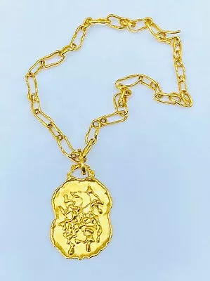 Jean Mahie 22K Yellow Gold Necklace & Pendant 185 Grams RARE EXAMPLE! • $35000