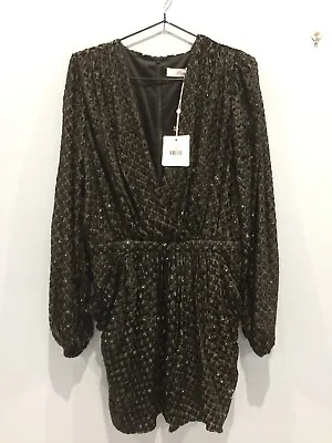 $150 • Buy New SASS & BIDE( Rule The World) Velvet Pattern  Dress, Size 44/14, Black Colour