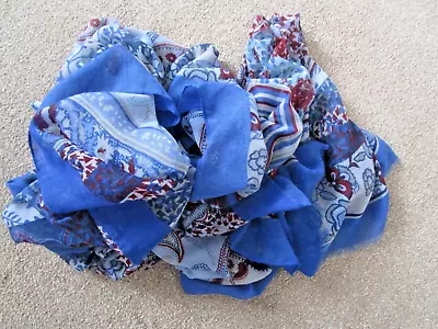 Large Shawl / Cover-Up - Mostly Blues Abstrct Paisley Designs - 72  X 37  • £2.99