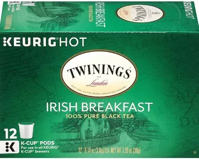 Twinings Irish Breakfast Pure Black Tea K-Cups - Includes 12 K-Cup Pods • $9.99