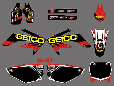 Graphics Kit For Honda CRF250R 2006-2007 Motocross Decals Stickers • $49.99