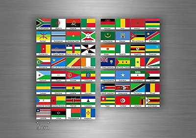 Set 60x Sticker Africa Flag Scrapbooking Country Collection Stamp National 5cm • £4.98