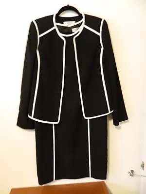 Kasper Black/Vanilla Ice Sleeveless Dress With Jacket- Size 10 • $59.99