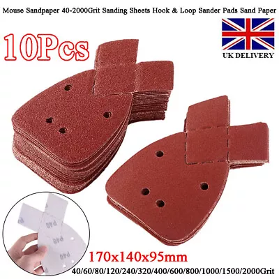 £4.69 • Buy Mouse Sandpaper 40-2000Grit Sanding Sheets Hook & Loop Sander Pads Sand Paper