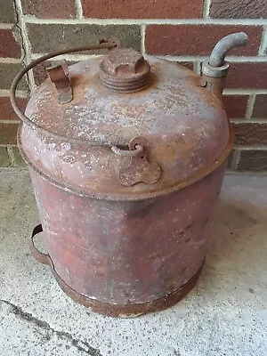 Vintage EAGLE 5 Gallon Metal Gas Gasoline Can Rusty Dented Rustic Decor  • $28