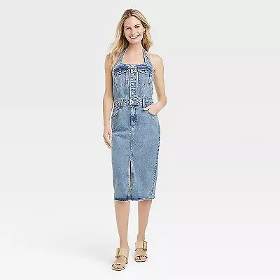 Women's Denim Midi Dress - Universal Thread Medium Wash 6 • $12.99