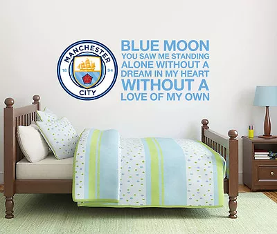 £29.99 • Buy Official Manchester City Crest Blue Moon Song Wall Sticker Decal Mural Man City