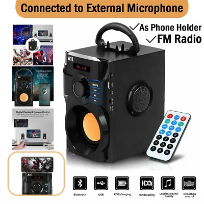 Portable Bluetooth Speaker Subwoofer Bass Wireless Outdoor MP3 Player FM Radio • £22.79