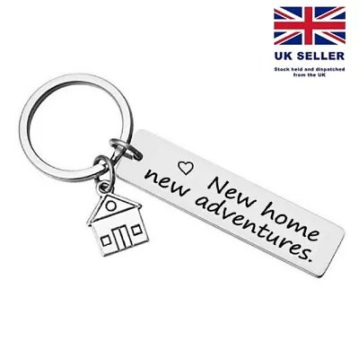 New Home New Adventures Rectangle Key Ring House Warming First Home Keyring UK • £3.76