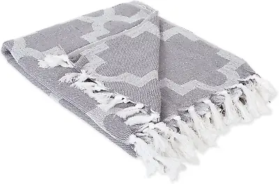 Modern Moroccan Cotton Blanket Throw With Fringe For Couch Chair Guest Room P • $23.37