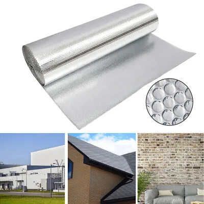 Industrial DOUBLE Bubble Aluminum Insulation Metal Building Sheds Vapor Barrier • £28.99