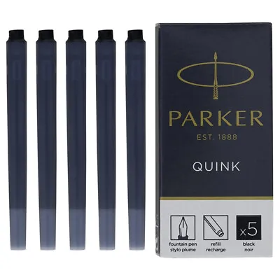 £2.99 • Buy Parker Quink Ink Cartridges LONG BLACK Box Of 5