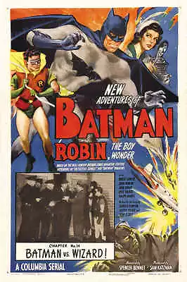 1949 BATMAN AND ROBIN VINTAGE MOVIE POSTER PRINT 54x36 BIG 9 MIL PAPER • $89.95