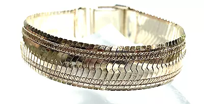 MILOR Italy 925 Wide Herringbone Chain Bracelet • $199