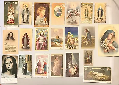 Lot Of 21 Vintage Catholic Religious Prayer Holy Cards Images Mostly 1940s • $25