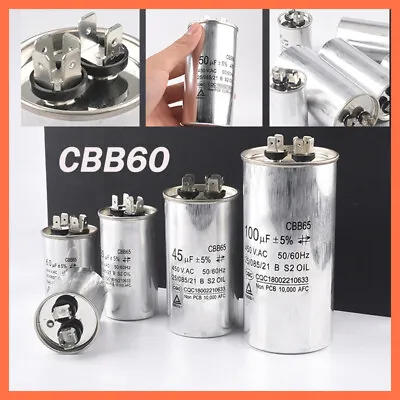 CBB65 Appliance Motor Run Capacitor Wire Lead AC 450V 50/60Hz 5uF-100uF • $13.41