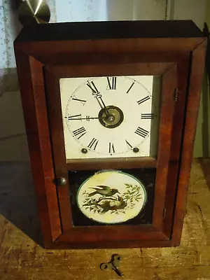 Antique Rare Seth Thomas 1874 Miniature 8 Day Alarm Rosewood O.g. Shelf Clock • $69.99