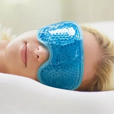 Gel Bead EYE MASK Puff Eyes Cooling Pain Relief Ache Freeze Microwave Hot/Cold • £5.48