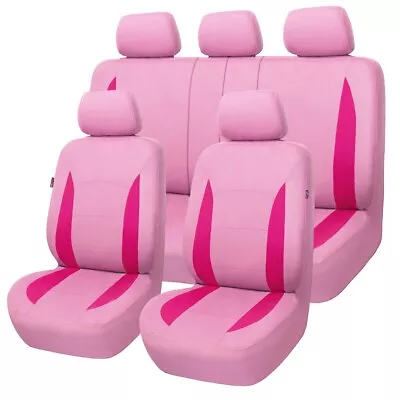 Universal Car Seat Covers Rear Split 40/60 50/50 60/40 Pink Cute Girls Women SUV • $35.99