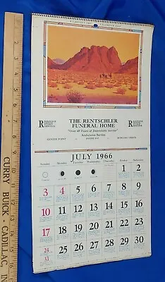 1966 Funeral Home Advertising Calendar Antique-VTG Mortician Ambulance Indiana • $10.88