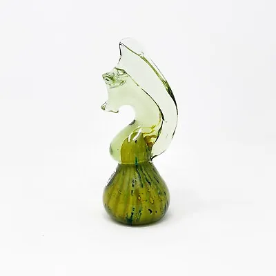 Mdina Art Glass Paperweight Green Seahorse Artist Signed Vintage Made In Malta • $35.32