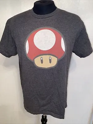 Retro Nintendo Super Mario Bros Mushroom T-Shirt XXL Gray Dash Shrooms • $15.55