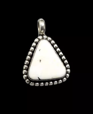 Geraldine Yazzie Navajo 925 Sterling Silver White Buffalo Turquoise Pendant • $198.95