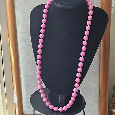 Vtg 1960/1970 MARVELLA Bubblegum Pink Gold Bead Round Soft Cottage Mcm 28   • $7.99