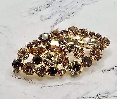 Vintage AUSTRIAN CRYSTAL CLUSTER PIN BROOCH Made In Austria Signed Browns • $19.99