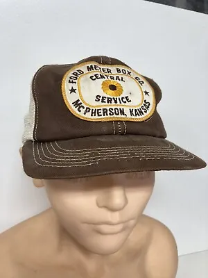 Vintage FORD METER BOX CO Kansas Snapback Trucker Hat Cap K Brand USA Truck • $25.76