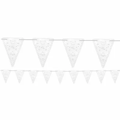 £4.99 • Buy Holy Communion Confirmation White Dove Butterflies  Bunting Paper Garland 4m
