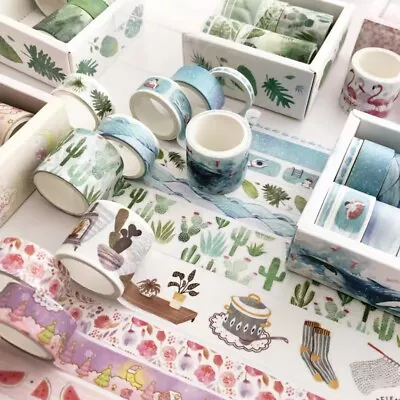 $8.99 • Buy 8 Washi Tape|Blue | Pink | Green| Fruit | Flamingo | Leaf | Daily | Sea |Blossom