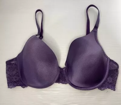 Wacoal Seasonal Lace Fashion Lined Underwire 853127 Purple Shimmer Sz 38D • $20.25