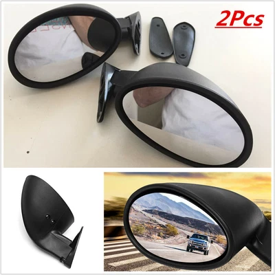 $64.69 • Buy Pair Classic Door Wing Side Mirror Muscle Car Universal Vintage Black