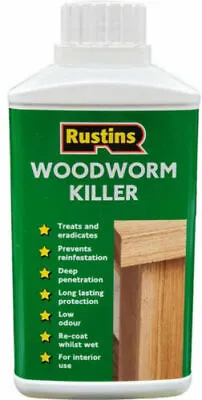 £11.99 • Buy Rustins  Woodworm Killer Fast And Effective Treatment For Wood-Worm 250ml
