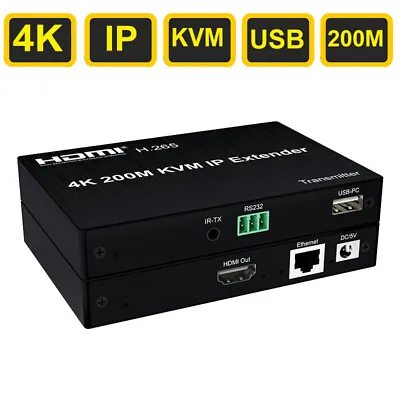 4K USB HDMI KVM Extender Over IP 200M Over Cat5e/6 Ethernet Cable Point To Point • $119.60