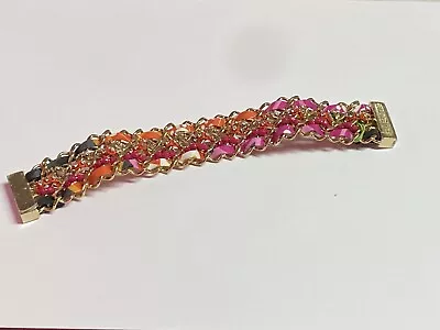 Vera Bradley Women’s Bracelet Multi Color Fabric/Gold Tone Magnetic In The Mix  • $10