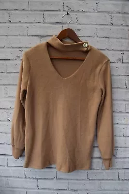 Choker Necklace  Long Sleeve V Neck Soft Fleece Jumper Size Uk 12 Eu 38       R5 • $6.34