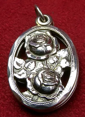 Vintage Sterling Silver Therese Little Flower FROM THE SHRINE Relic Medal Locket • $84.99