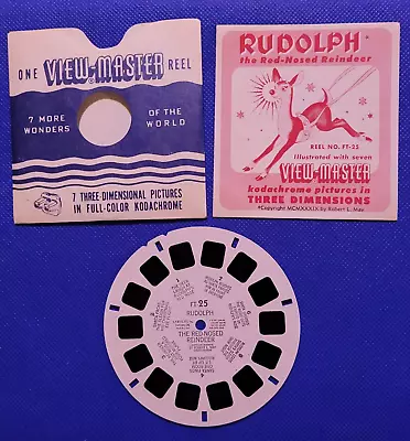 Sawyer's View-master Reel FT-25 Rudolph The Red-Nosed Reindeer W/ Red Booklet • $18.99