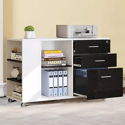 Lateral Mobile File Cabinet Storage Cabinet Chest For Home Office Printer Stand • $92.99